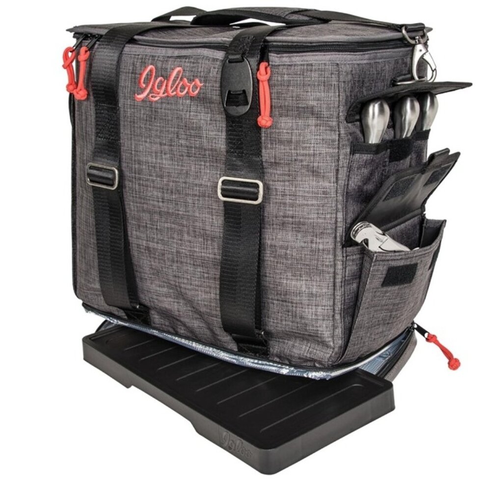 Igloo MaxCold Party‎ To Go Insulated Cooler Bag with Table and Tool Set Gray